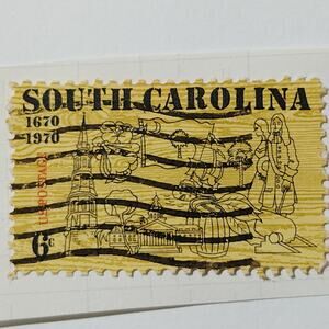 1970 US 6c South Carolina 300th Anniversary Stamp #1407 Used Cancelled